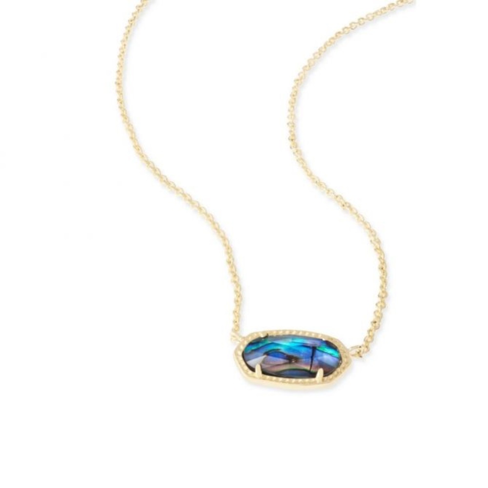 Kendra Scott Eva 14k Gold Multicolor Abalone 19” Pendant Necklace - Picture 1 of 12